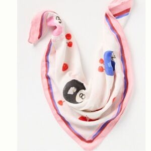 Anthropologie Maeve Printed Bandana "8 Balls Ivory" Scarf NWT